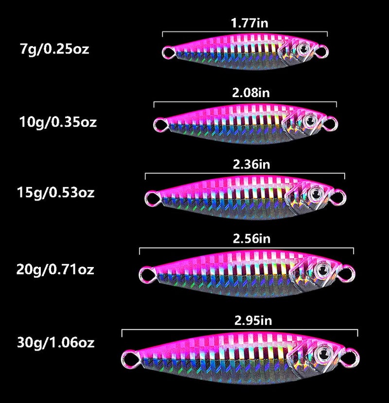 Dyxssm Jigs Fishing Spoons Hard Lures Spinners Jigging Bait 7g 10g 15g 20g 30g (Pack of 6) (30g/1.06oz) - Image 2